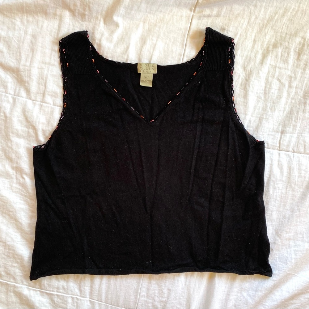 90s Ribbed Beaded Tank Top
